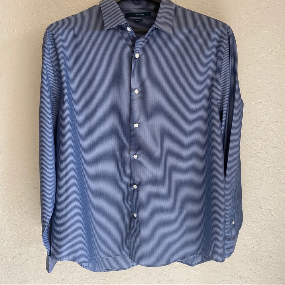 Men’s Perry Ellis striped long sleeve shirt Sz XXL